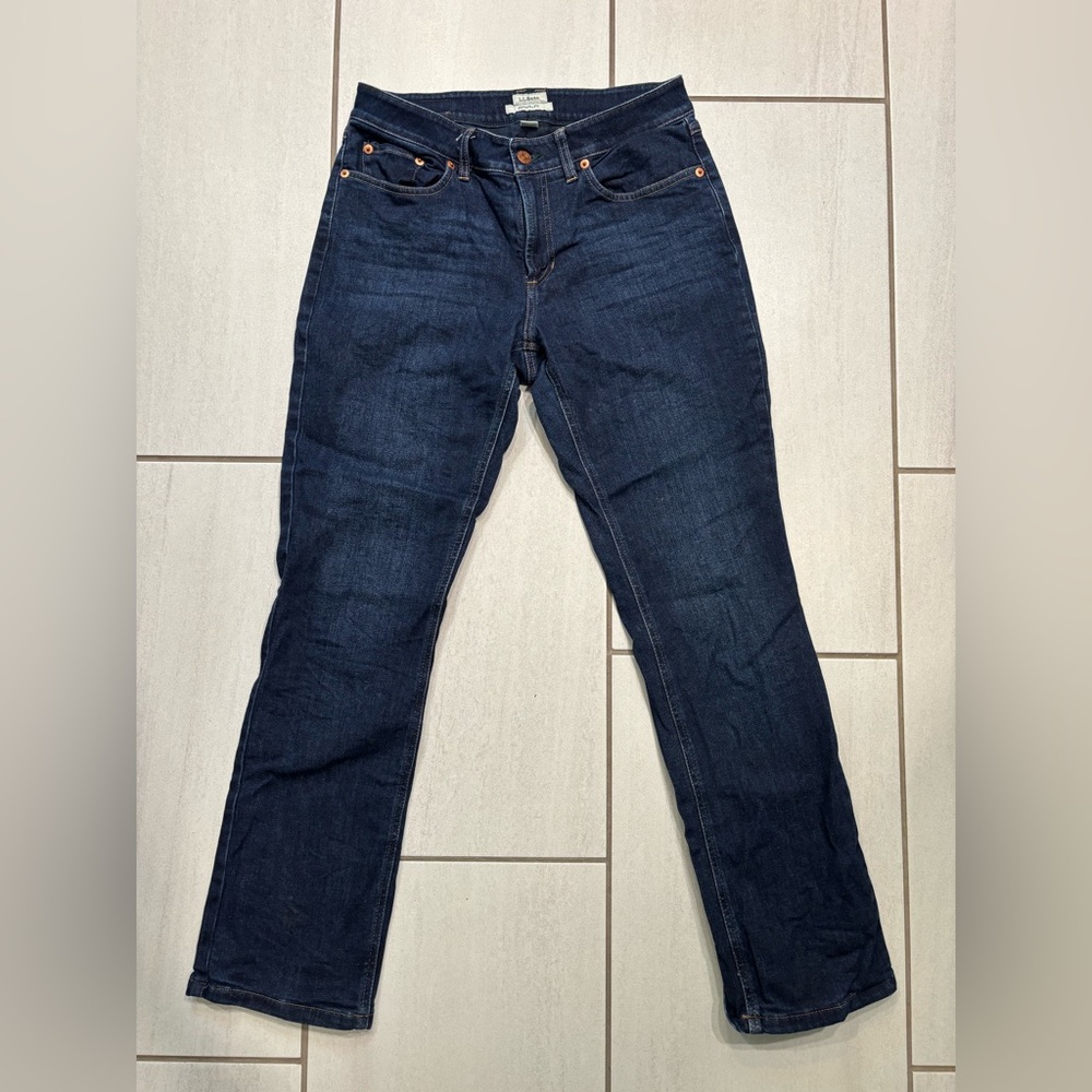 L.L. Bean Favorite Fit Straight-Leg Flannel Lined Jeans